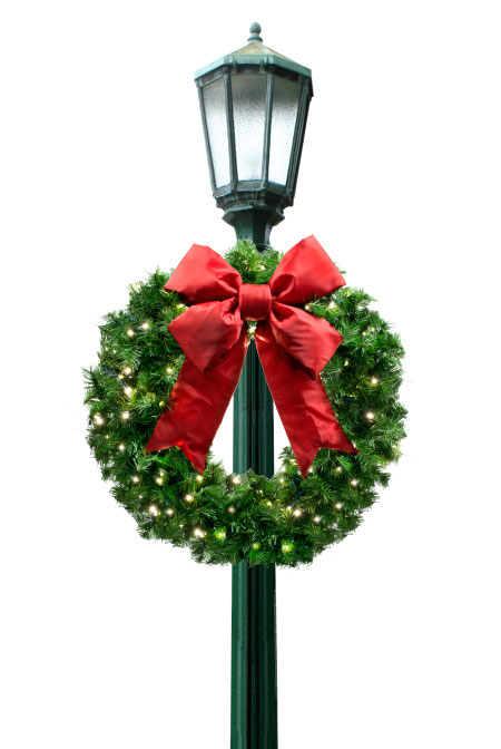 Wreath Light Pole Christmas Decorations